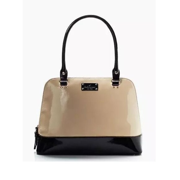 NWT Kate Spade Rachelle Wellesley Patent Leather Satchel--Cream and Black - Picture 16 of 16